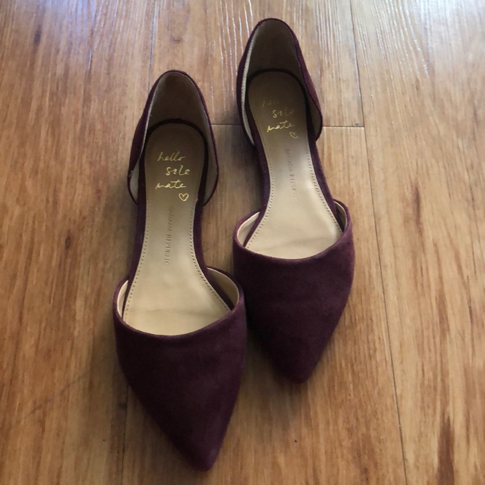 Banana Republic D’orsay Burgundy Flats Size 7.5